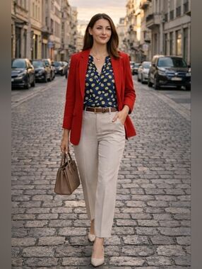 💙💛 Blue & Yellow Spotted Blouse – Size 1X